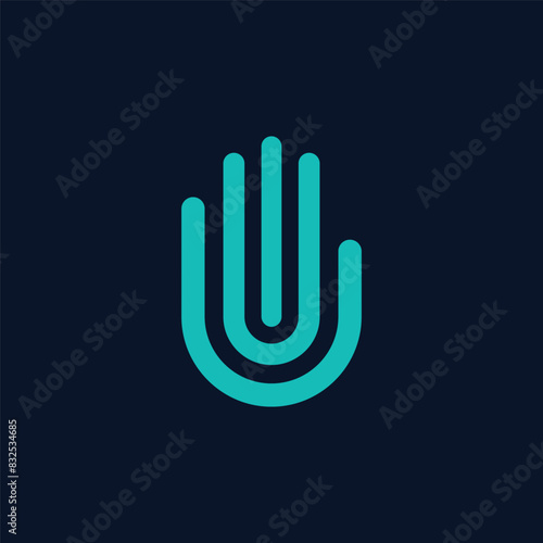 fingerprint security vector logo design