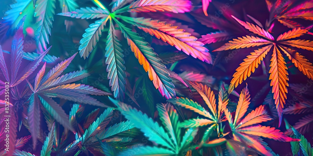 Neon Cannabis Leaf Pattern Neon Cannabis Leaf Pattern