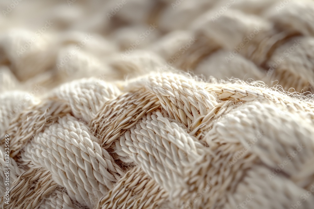 close up of a white cloth textured with yarn soft material close up of a white cloth textured with yarn soft material