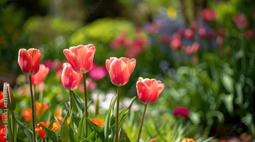 Image of blooming flowers in the garden Image of blooming flowers in the garden