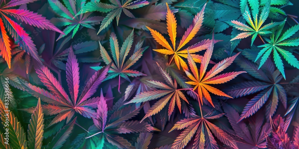 Neon Cannabis Leaf Pattern Neon Cannabis Leaf Pattern