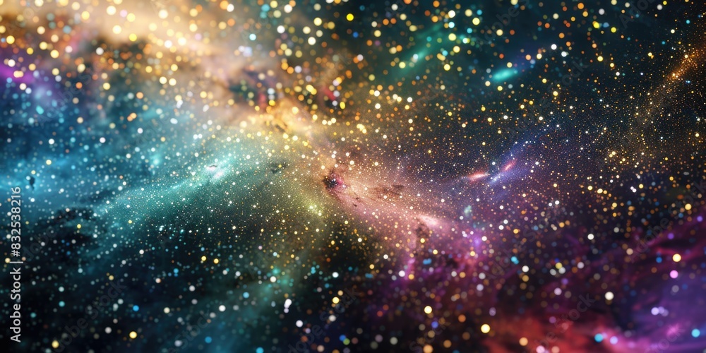 Fototapeta premium A space filled with lots of different colored stars. Perfect for backgrounds and designs