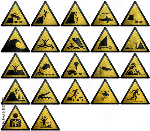 danger sign, uni en iso 7010 w, international caution sign, yellow 7010w triangle
