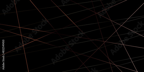 Abstract black background with golden lines Vector. golden chaotic lines abstract geometric pattern texture. vector diagonal crossed lines.
