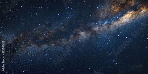 A distant view of the Milky Way galaxy with stars and galaxies visible