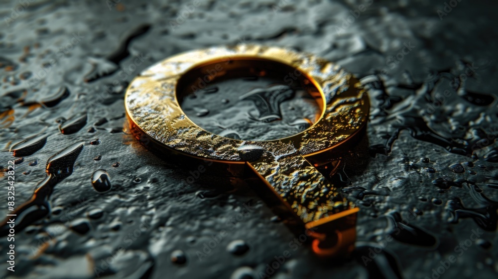 A close-up view of a metal object with water droplets glistening on its surface, suitable for use in a science or technology context A close-up view of a metal object with water droplets glistening on its surface, suitable for use in a science or technology context