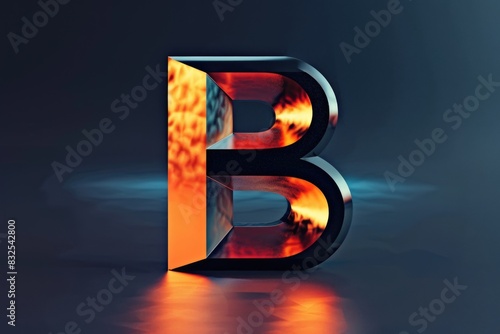 A burning letter B with flames engulfing it