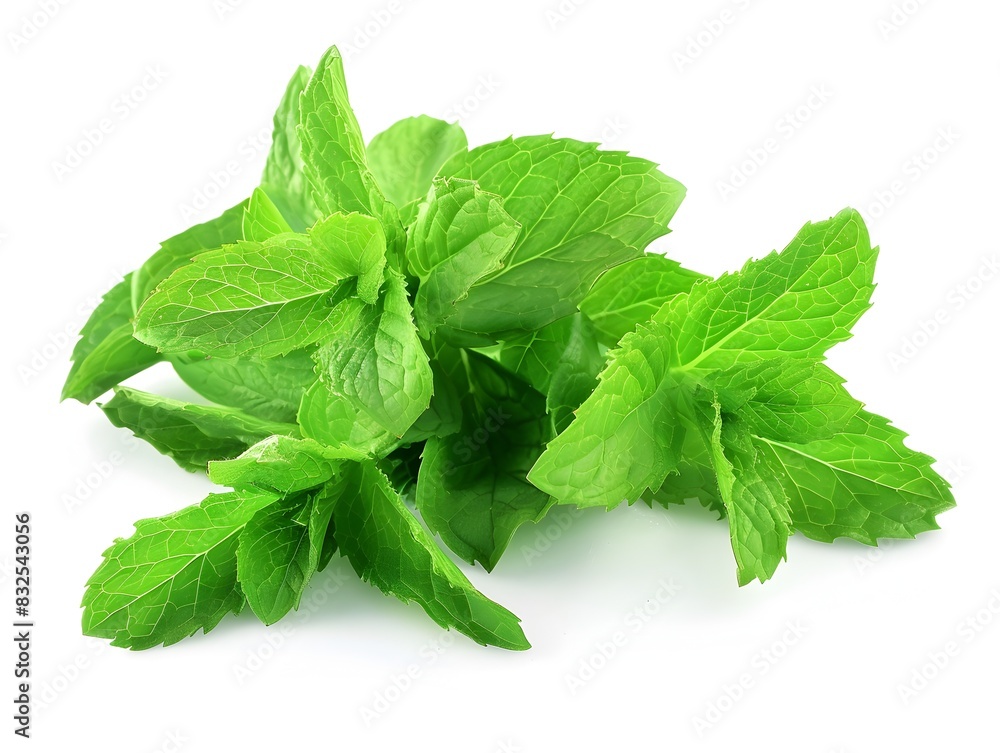 Vibrant Fresh Peppermint Leaves A Detailed D Botanical Vibrant Fresh Peppermint Leaves A Detailed D Botanical