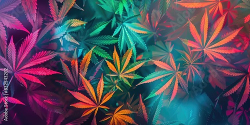 Neon Cannabis Leaf Pattern