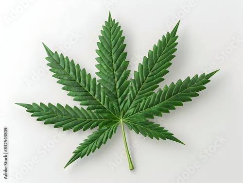 D Rendered Cannabis Leaf Vibrant and Detailed photo