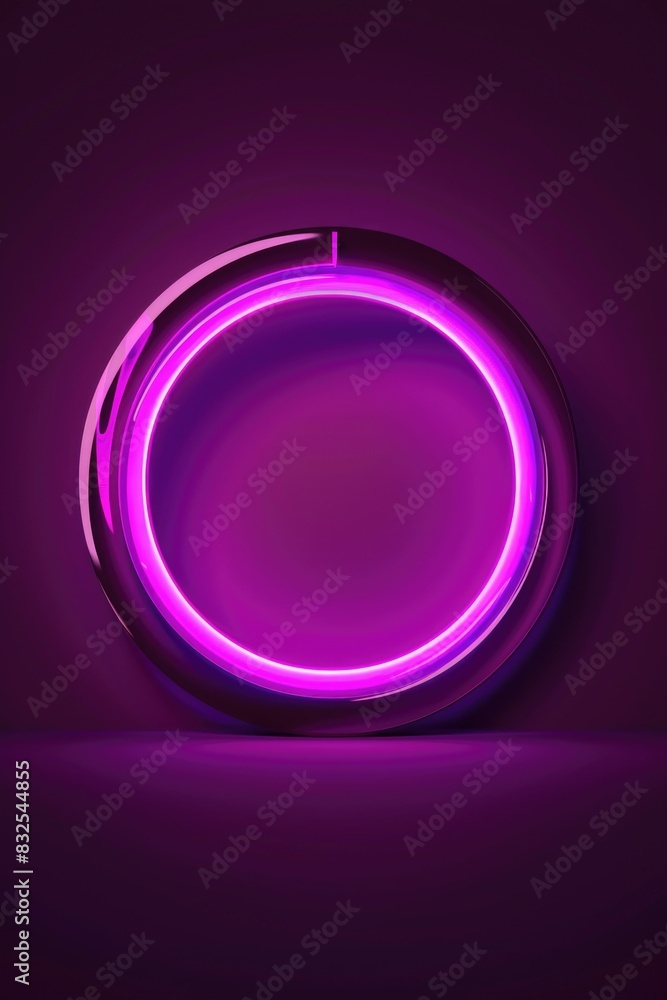 A bright purple neon ring set against a dark black background, great for use in tech or futuristic themed designs A bright purple neon ring set against a dark black background, great for use in tech or futuristic themed designs