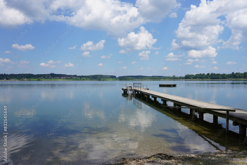 View of the beautiful Chiemsee in Bavaria in Germany View of the beautiful Chiemsee in Bavaria in Germany