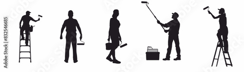 House painter silhouette set. 