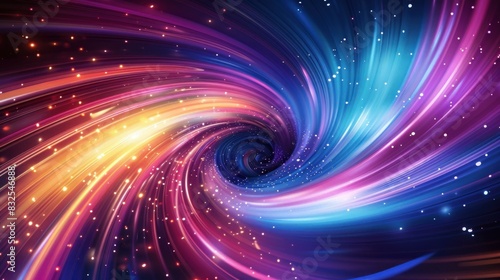 A swirl of color like a rainbow Abstract background with blue and purple gradient, wavy blurred technology background design