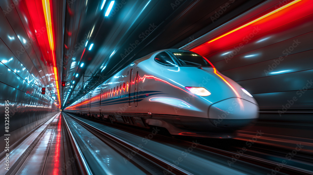 fast moving train in tunnel fast moving train in tunnel