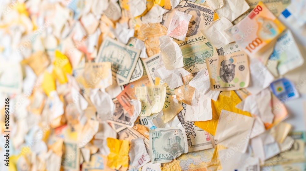 Global Currency Display on Vibrant Background Illustrating Economic Diversity and Exchange Global Currency Display on Vibrant Background Illustrating Economic Diversity and Exchange