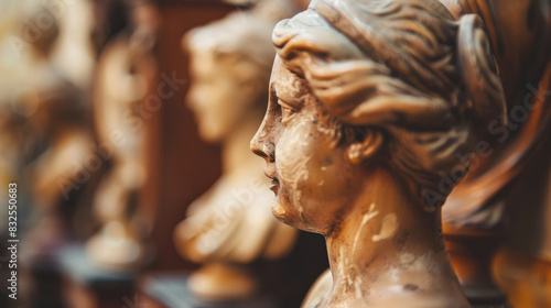 View unique Classical Bust Sculptures in museum, highlighting artistry
