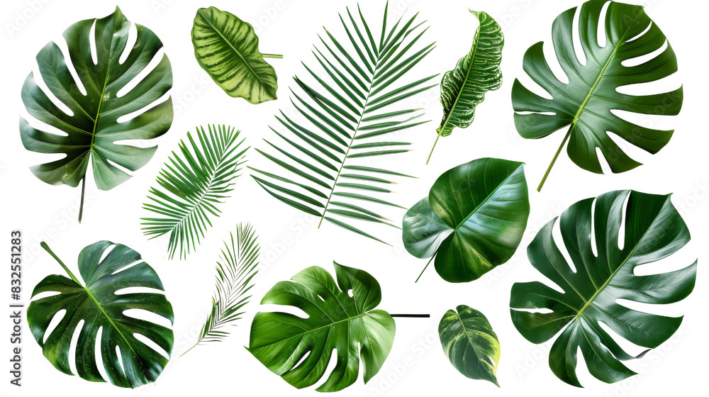 Collection of green leaves of tropical plants bush Collection of green leaves of tropical plants bush