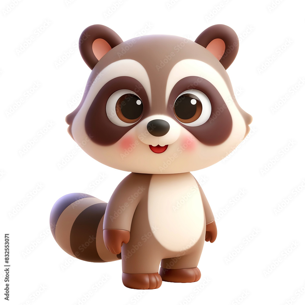 Naklejka premium A cute 3D image of Common Raccoon Dog