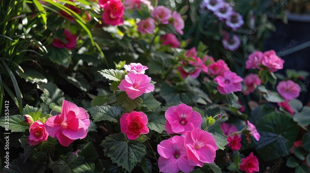 Abundant growth of lovely flowers at 8 AM appears fresh Abundant growth of lovely flowers at 8 AM appears fresh