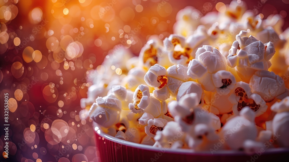 A bowl of fluffy popcorn, ready to be enjoyed A bowl of fluffy popcorn, ready to be enjoyed
