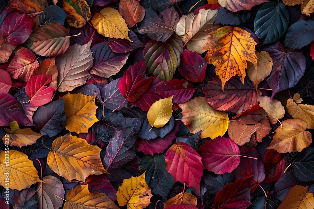 The forest floor is transformed into a captivating spectacle, adorned with a rich tapestry of colorful leaves, revealing the awe-inspiring splendor of autumn in all its glory. The forest floor is transformed into a captivating spectacle, adorned with a rich tapestry of colorful leaves, revealing the awe-inspiring splendor of autumn in all its glory.