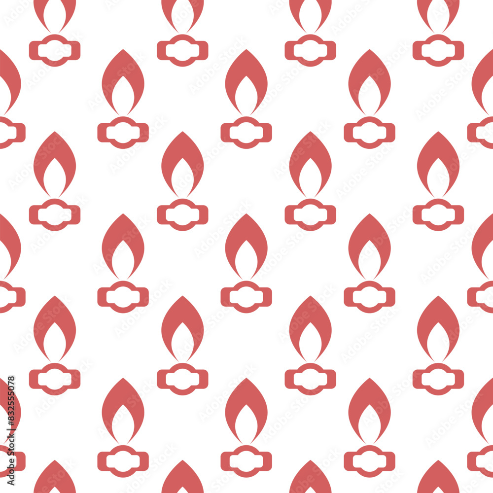 Gas flame simple icon seamless pattern on white