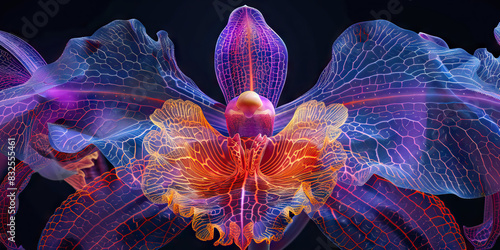 Orchid Sepal and Petal Morphology High resolution microscopic close up.