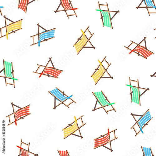 Seamless pattern with chaises longues