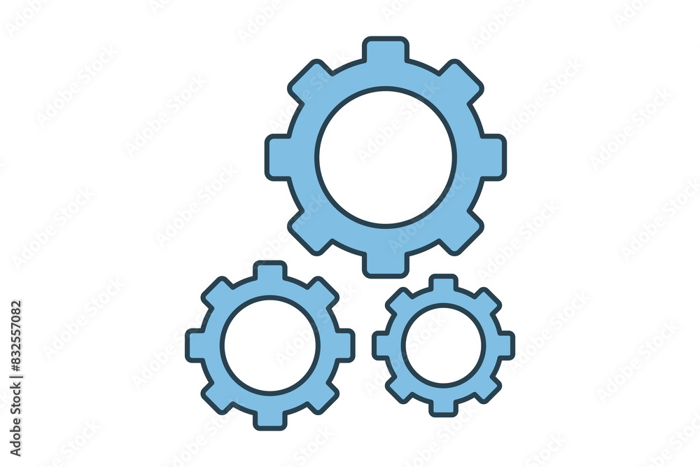 Settings icon. icon related to setup and setting. suitable for web site, app, user interfaces, printable etc. flat line icon style. simple vector design editable Settings icon. icon related to setup and setting. suitable for web site, app, user interfaces, printable etc. flat line icon style. simple vector design editable