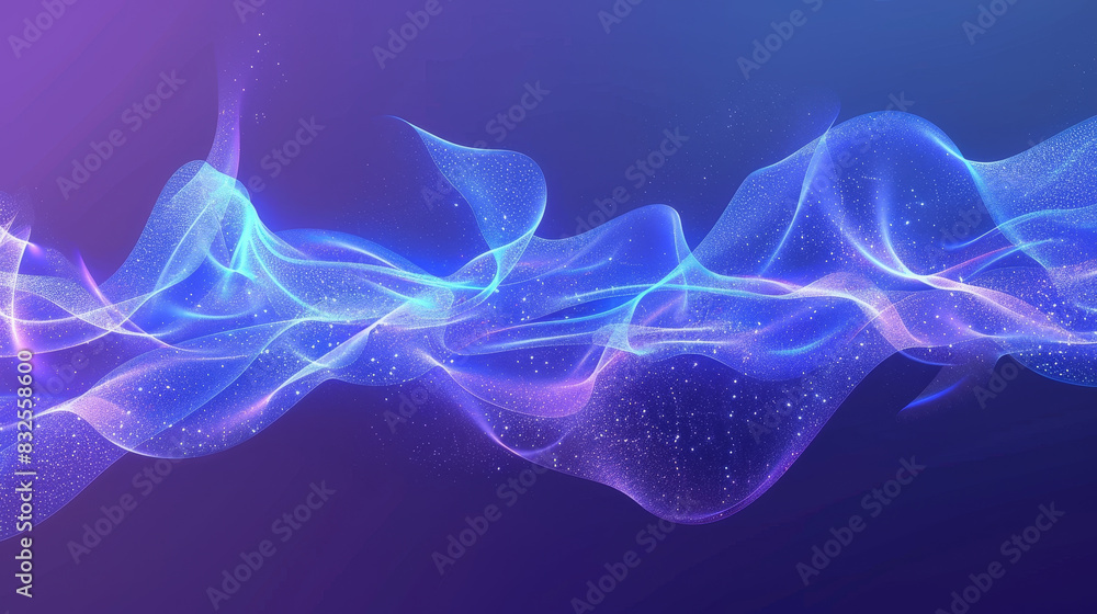 Naklejka premium A blue wave with a purple streak