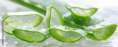 Isolated white background of aloe vera gel