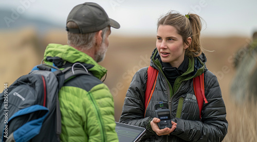 Wallpaper Mural Two farmers talk on the field Torontodigital.ca