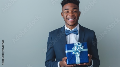 The man holding a gift