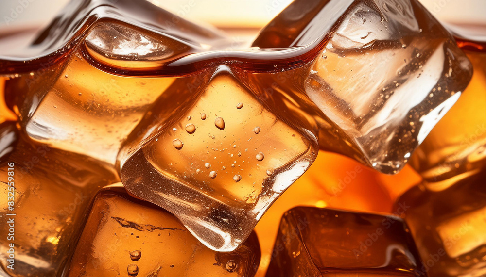 Close-up of ice cubes in a beverage Close-up of ice cubes in a beverage