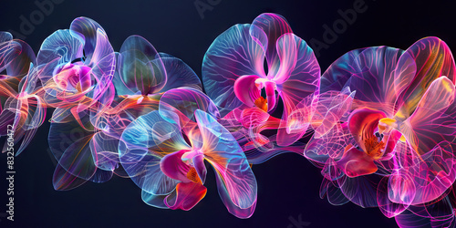 Orchid Inflorescence Development: High-resolution microscopy of orchid inflorescences, depicting floral arrangement and growth stages photo