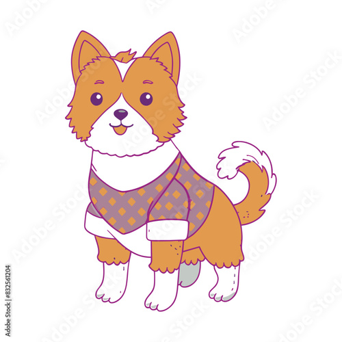 cute cartoon dog for tshirt design 