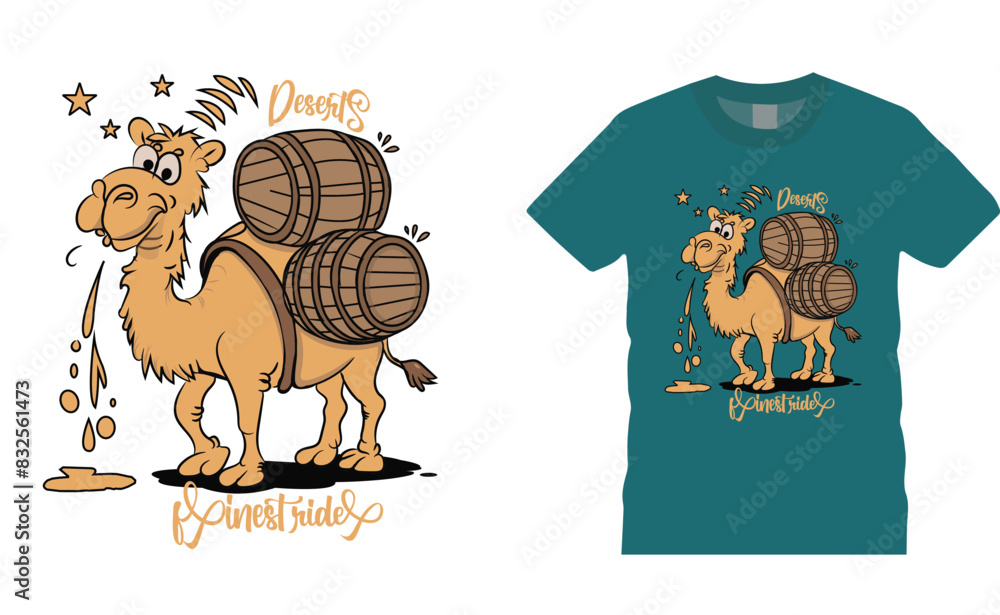 Funny camel vector illustration t shirt design Funny camel vector illustration t shirt design