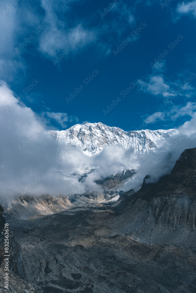 snow covered mountain peaks, Mountain in nepal, mount everest country, Annapurna Base Camp snow covered mountain peaks, Mountain in nepal, mount everest country, Annapurna Base Camp