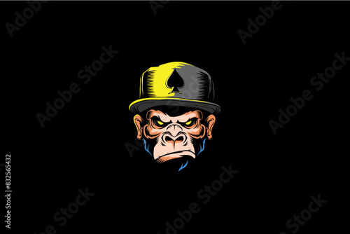 cool monkey cartoon head vector image