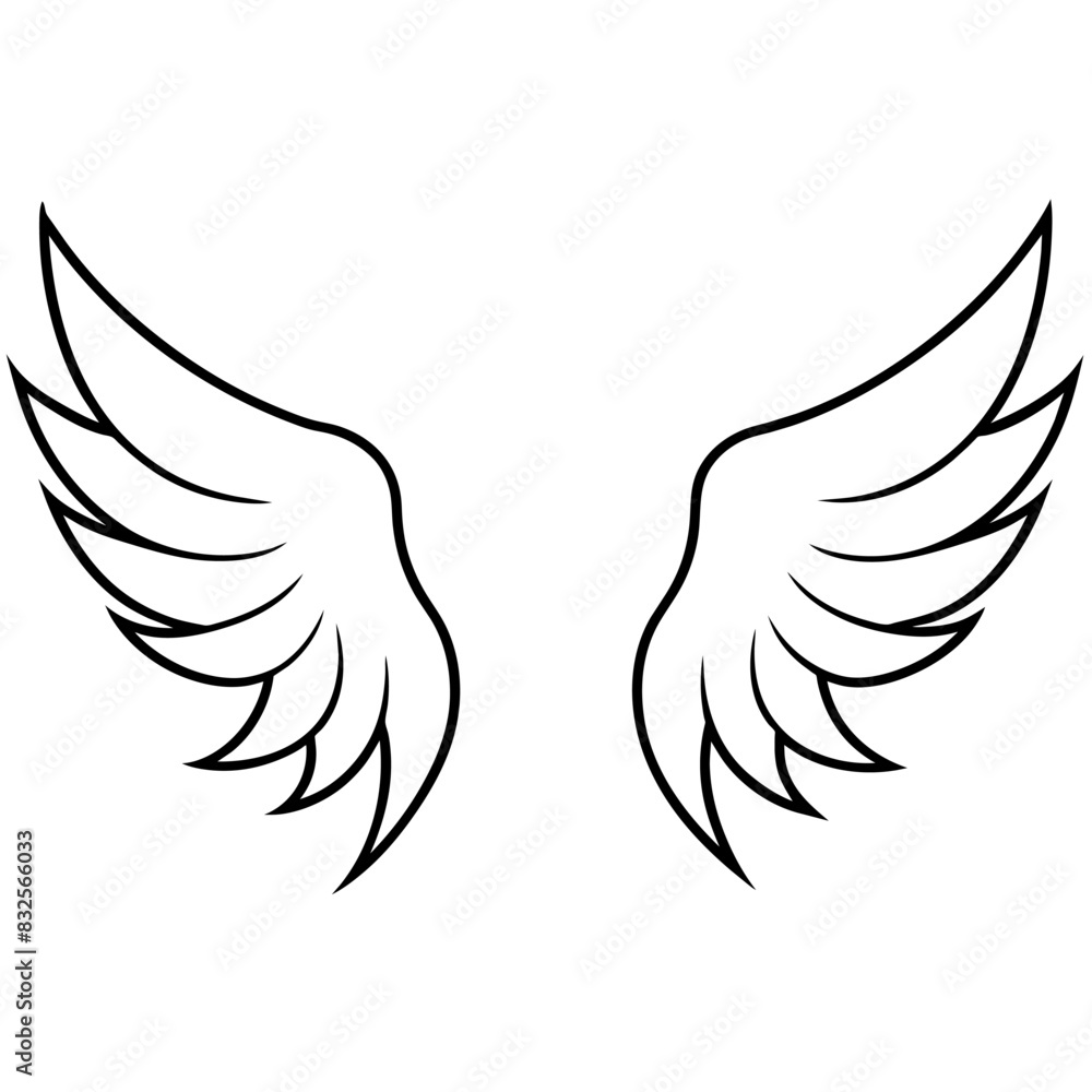 Fototapeta premium Elegant illustration of black wings for design or inspiration, perfect for artistic projects
