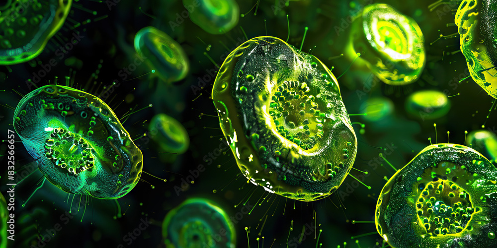 The Hidden World of Cell Division: A vibrant, high-resolution image captured through microscopy, showcasing the intricate details of botanical cell division The Hidden World of Cell Division: A vibrant, high-resolution image captured through microscopy, showcasing the intricate details of botanical cell division