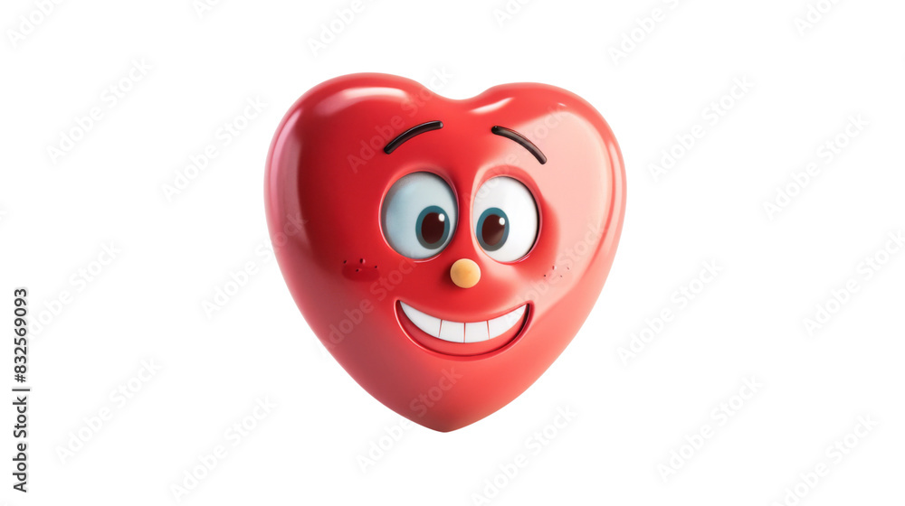 Red heart smiling, character Red heart smiling, character