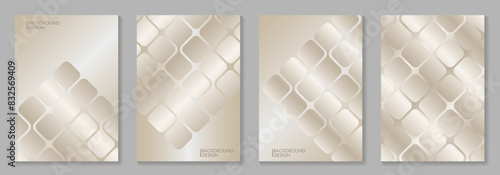 Elegant gold cover design set with geometric pattern and gradient. Premium luxury background for cards, invitation, poster, flyer, wedding card, luxe invite, prestigious voucher, cover design.