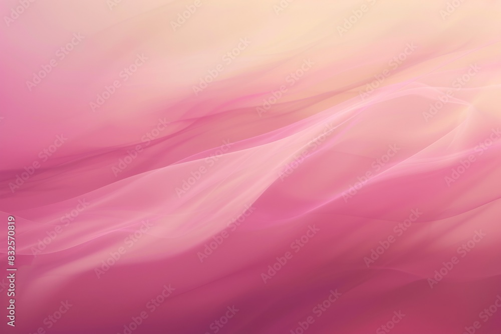 Abstract pink background with blurred wavy lines and soft shapes
