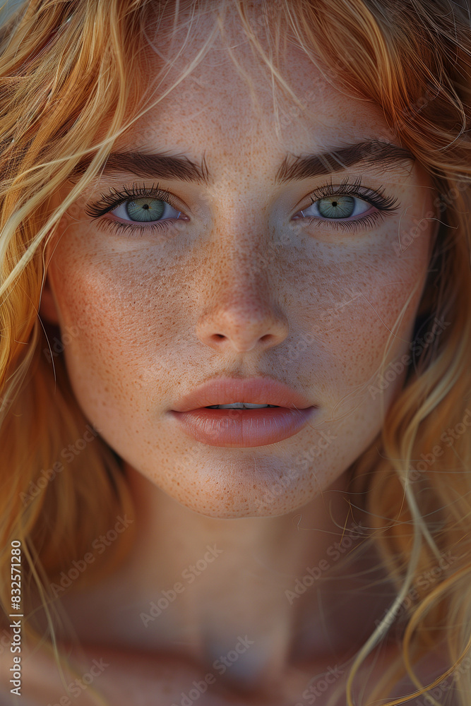 Woman with Red Hair. Model Portrait with Beautiful Eyes and Nice Hairstyle. Glamour Shoot Woman with Red Hair. Model Portrait with Beautiful Eyes and Nice Hairstyle. Glamour Shoot