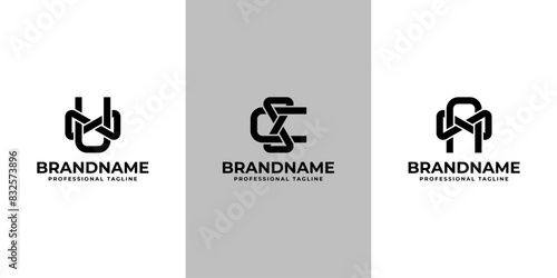 Letter A, C, and U Infinity Logo, Suitable for business related to eternity with A, C, or U initial