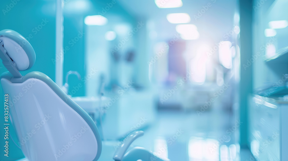 Blurred dental clinic background. Defocused interior of modern dental office. Blurred dental clinic background. Defocused interior of modern dental office.