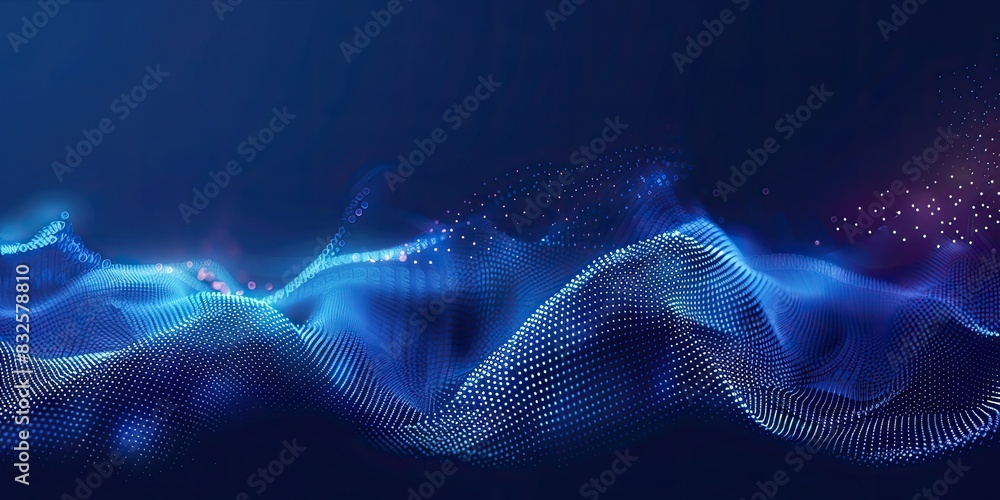 a image of a blue wave of light on a dark background