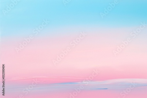 A delicate gradient background transitioning from soft pink to serene blue  reminiscent of a gentle dawn sky  painted on canvas.